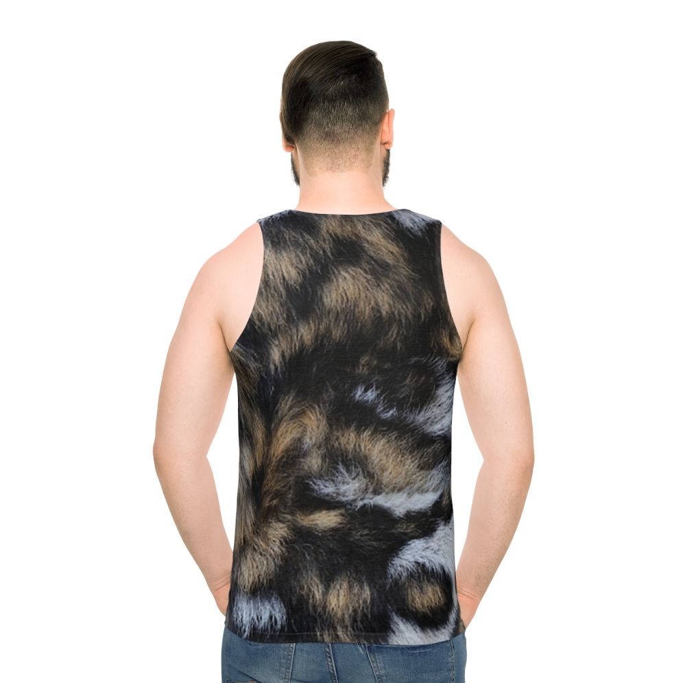 Unisex tank top with African wild dog print design - men back