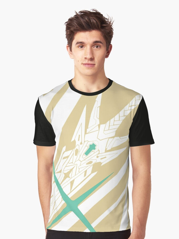 Xenoblade Chronicles The Aegis (Mythra) Graphic T-Shirt featuring the Aegis Mythra from the popular video game series. - Men