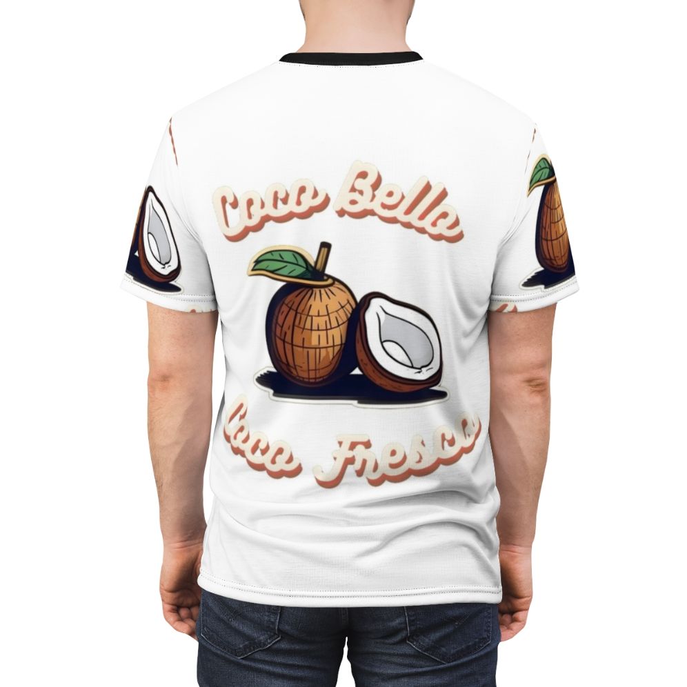 Coconut Beach Summer T-Shirt with tropical design - men back