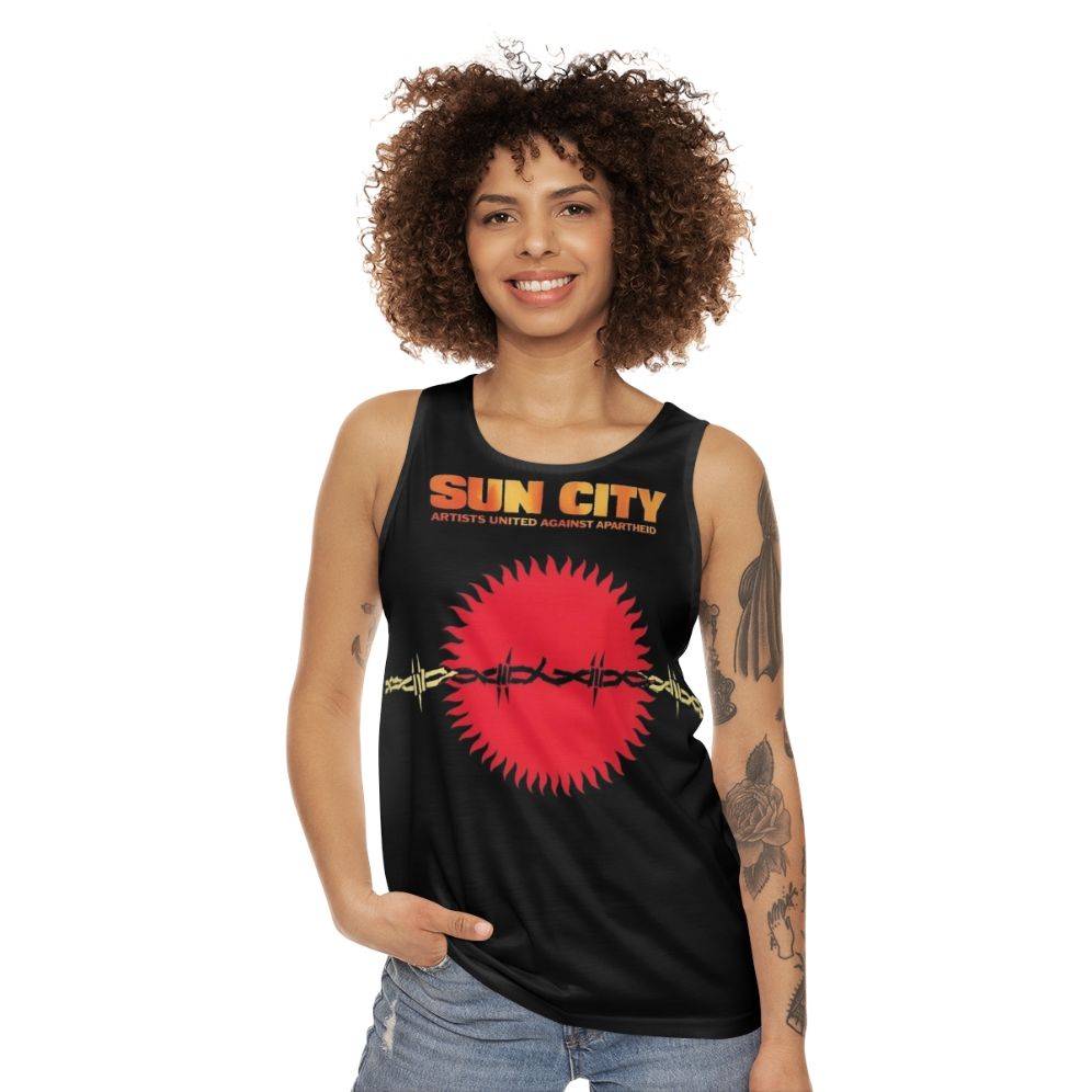 Sun City Anti-Apartheid Unisex Tank Top - women