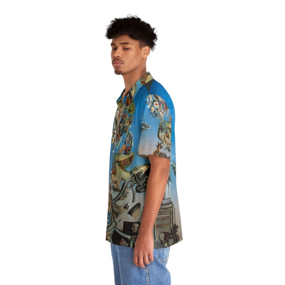 Surreal Hawaiian shirt with Salvador Dali-esque desert landscape design - People Left