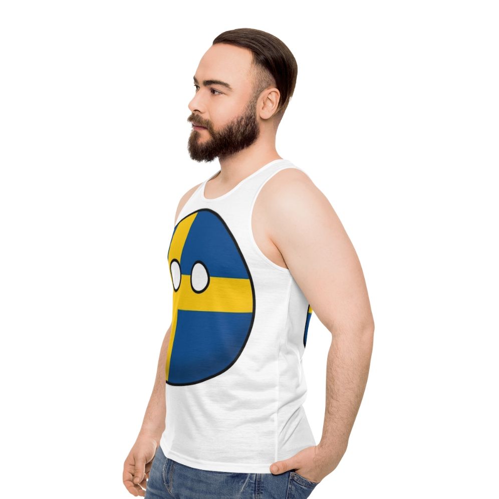 Sweden Countryball Unisex Tank Top - men side