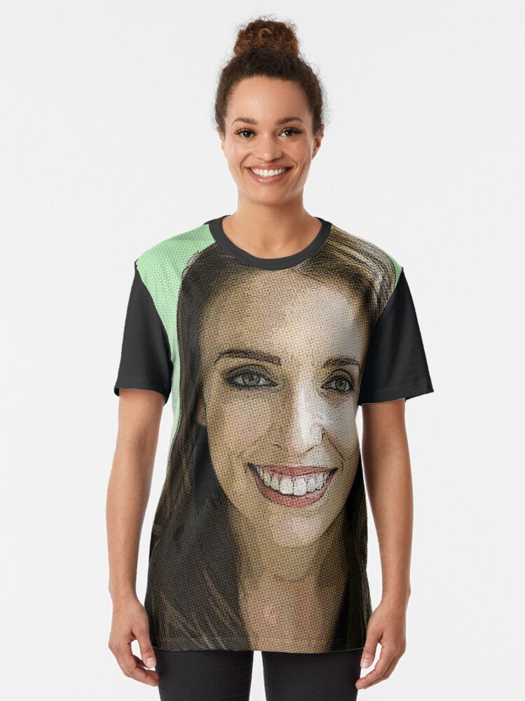 Jacinda Ardern, the Prime Minister of New Zealand, featured on a graphic t-shirt design - Women