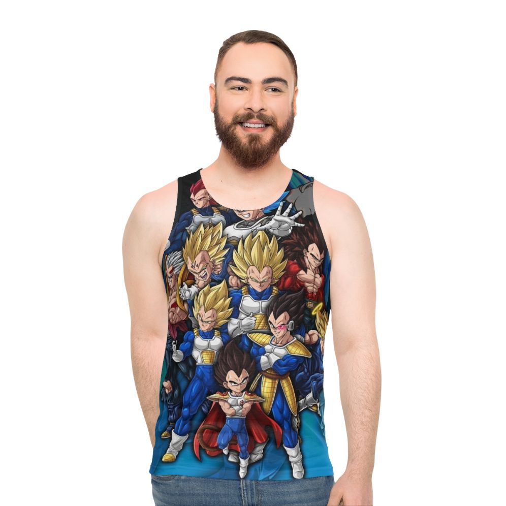 Prince Vegeta saiyan unisex tank top featuring digital fan art - men