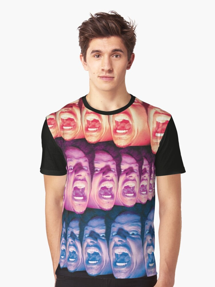 Eric Andre Screaming Graphic T-Shirt with the logo and character from the popular TV show "The Eric Andre Show" - Men