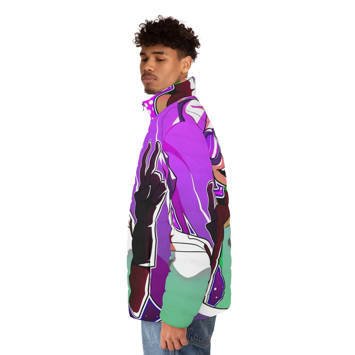 Entrapta Puffer Jacket 2 - Cozy women's winter jacket with anime-inspired design - men side left