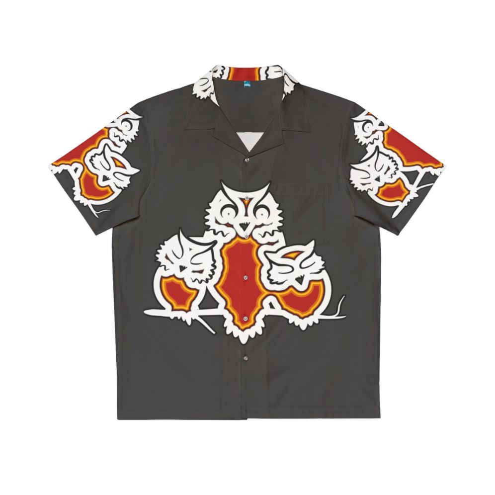 Colorful abstract owl Hawaiian shirt design