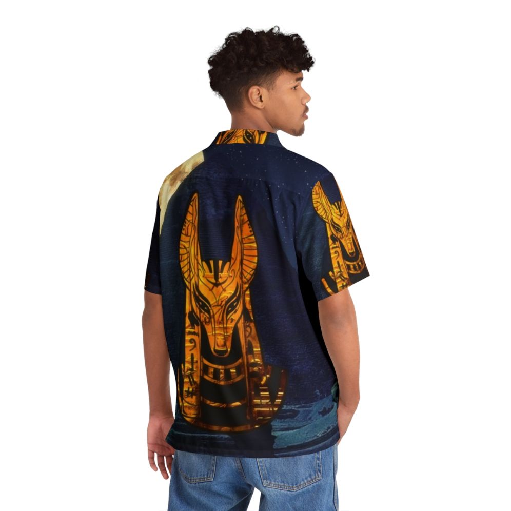 Anubis Egyptian God Hawaiian Shirt - Flat lay