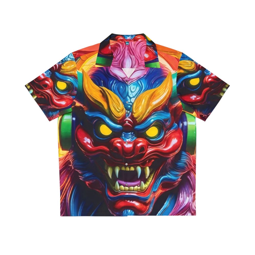 Hannya mask Hawaiian shirt featuring Japanese tattoo inspired design