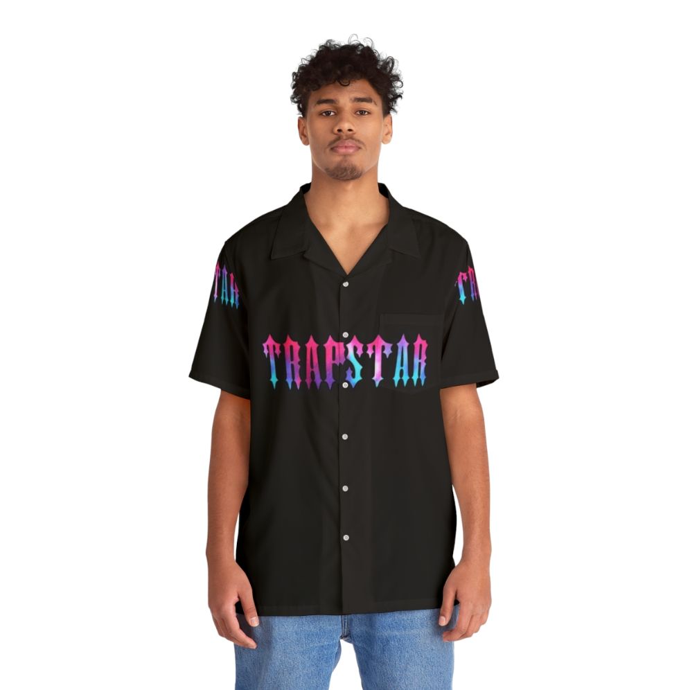 Trapstar London Logo Design Hawaiian Shirt 3 - Brand Clothing - People Front