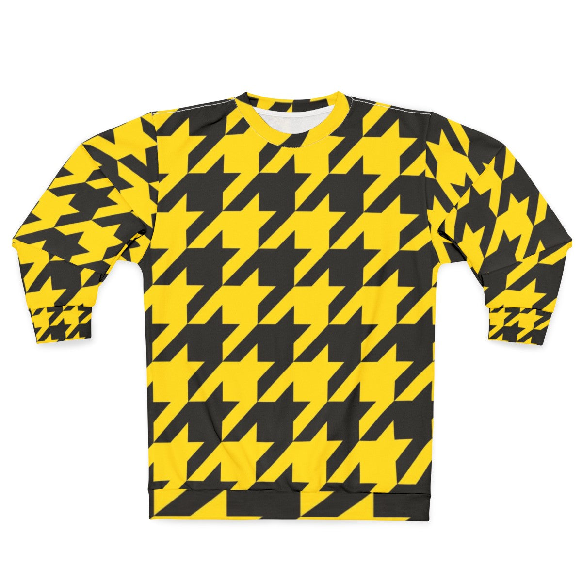 Oversized black and yellow houndstooth sweatshirt