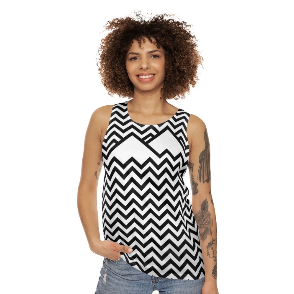 Twin Peaks Unisex Tank Top with Retro Graphic Design - women