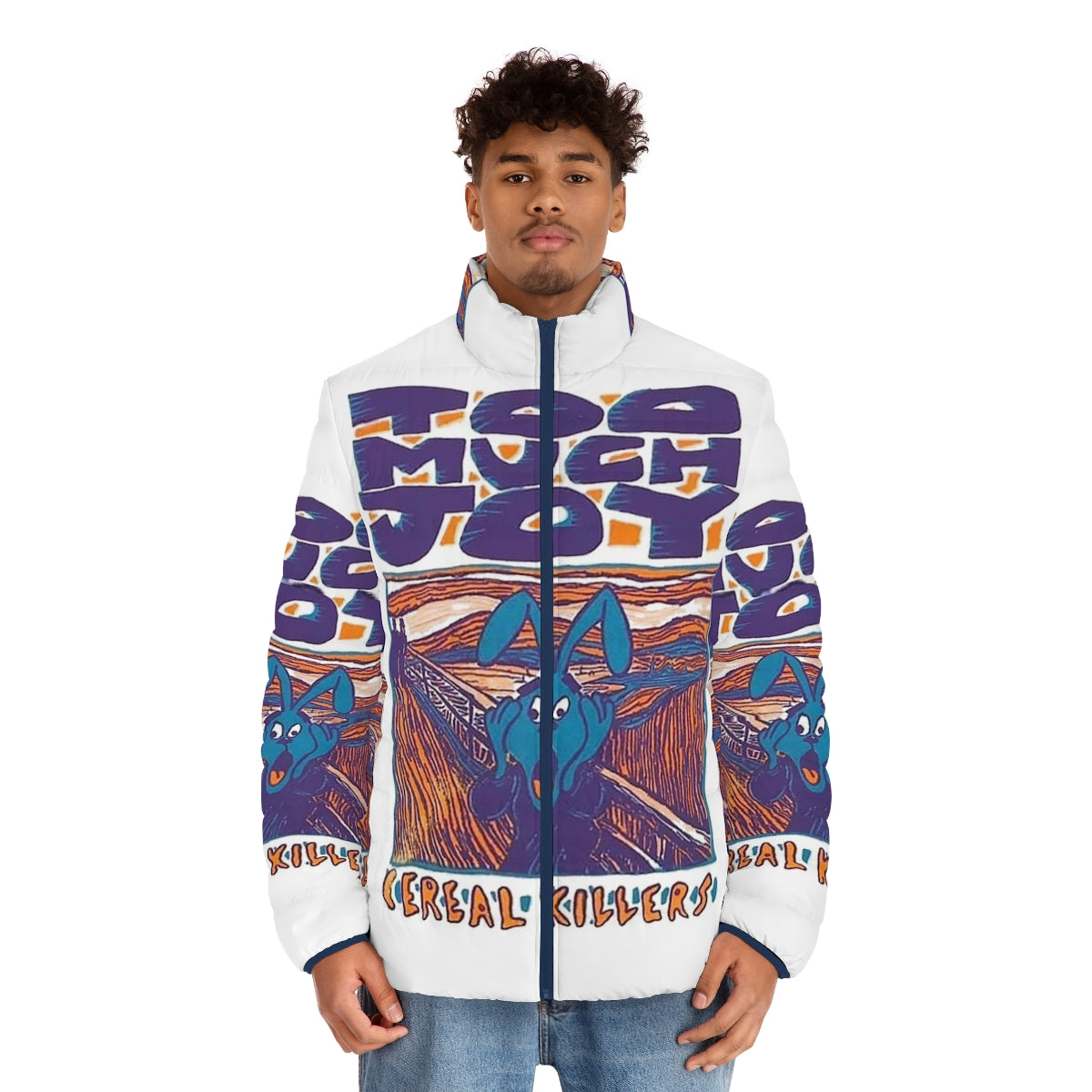 Cereal Killers puffer jacket featuring a playful, music-inspired design - men front