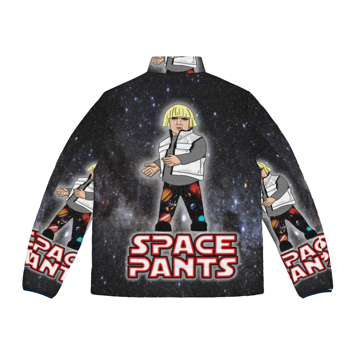 Puffer jacket with a galaxy and outer space design - Back