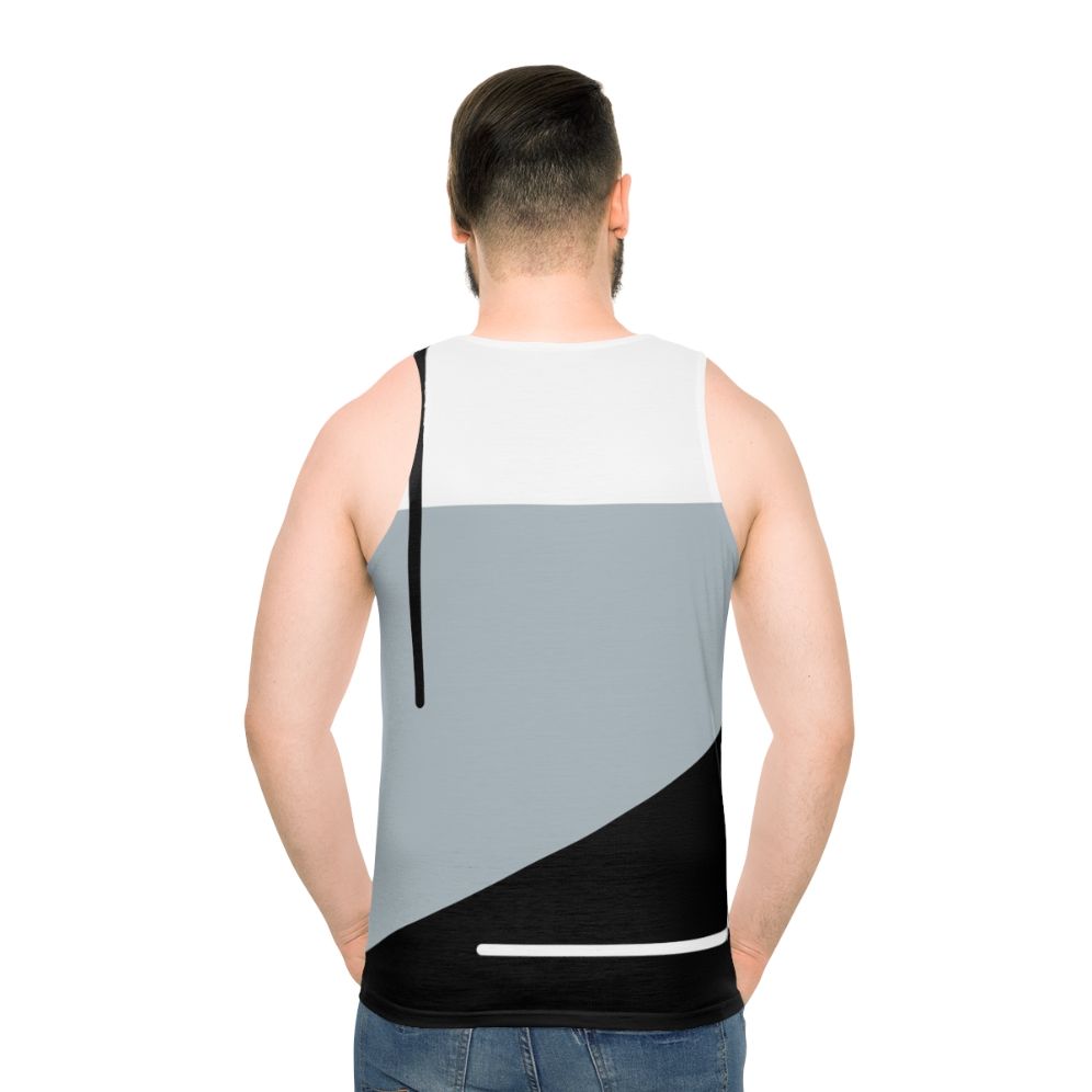 Geometric Abstract Minimalist Unisex Tank Top - men back