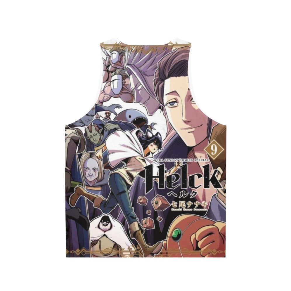 Helck Unisex Tank Top with Cute and Angry Anime Character Design - Back