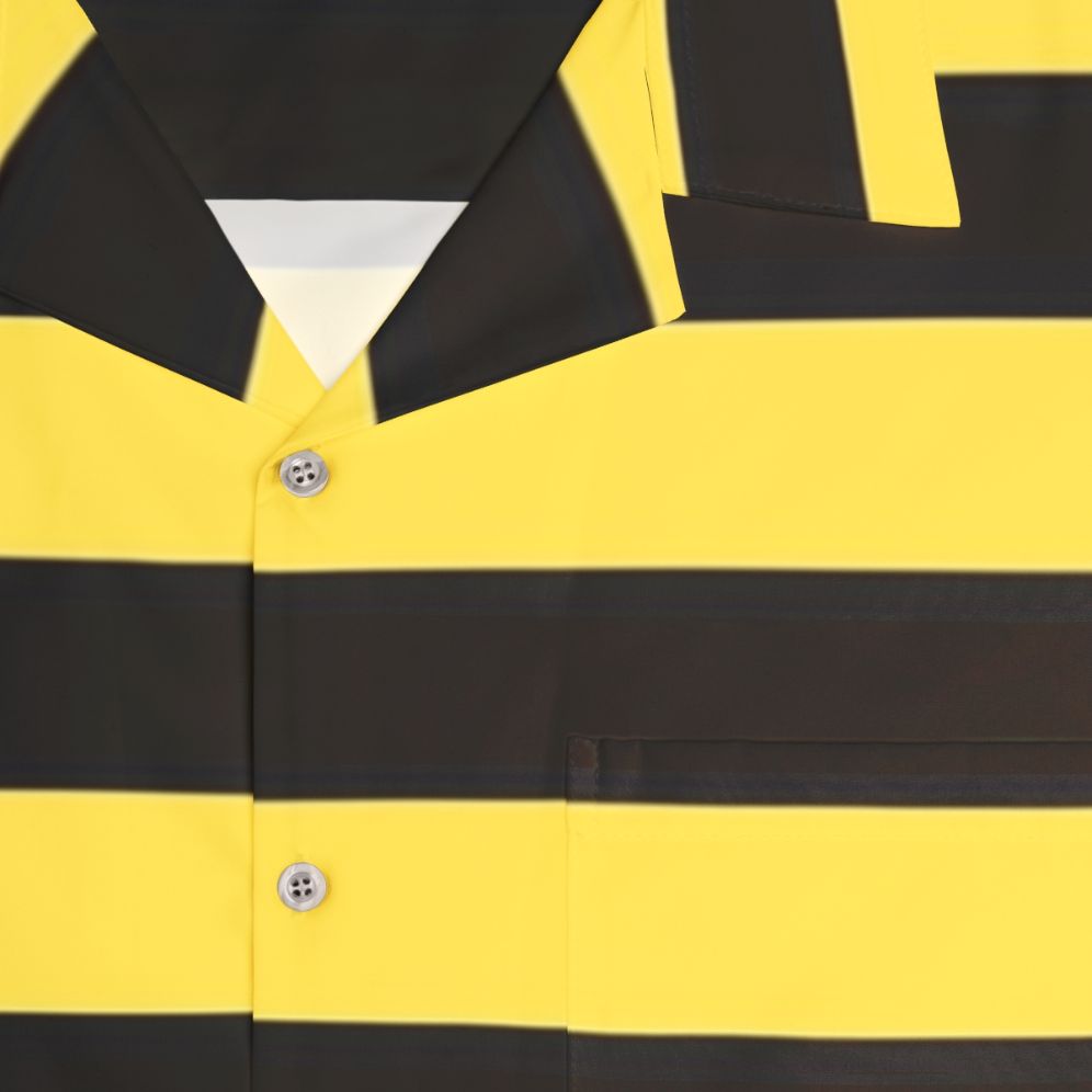 Bumblebee-Inspired Black and Yellow Hawaiian Shirt - Detail