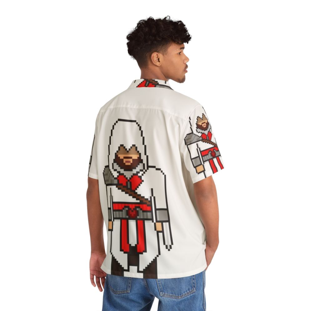 Assassin's Creed Ezio Pixel Hawaiian Shirt - Flat lay