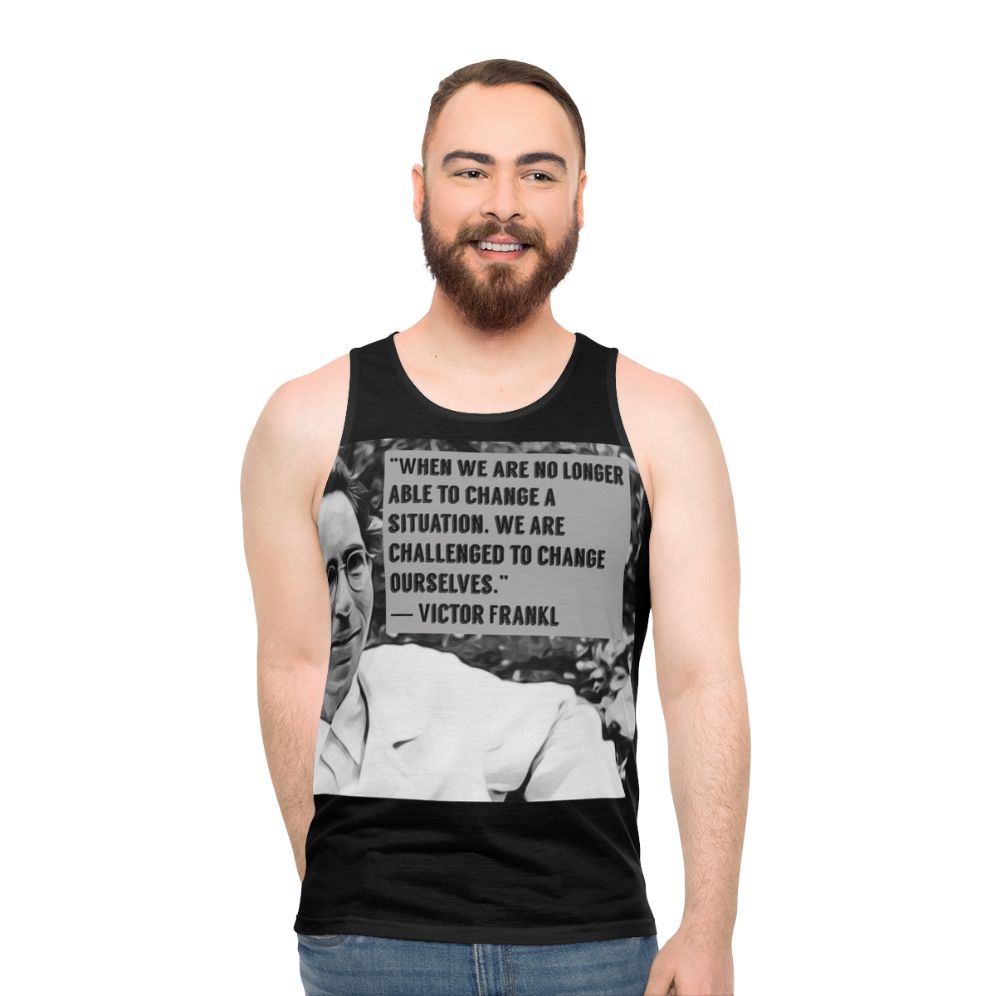 Viktor Frankl quote inspirational unisex tank top - men