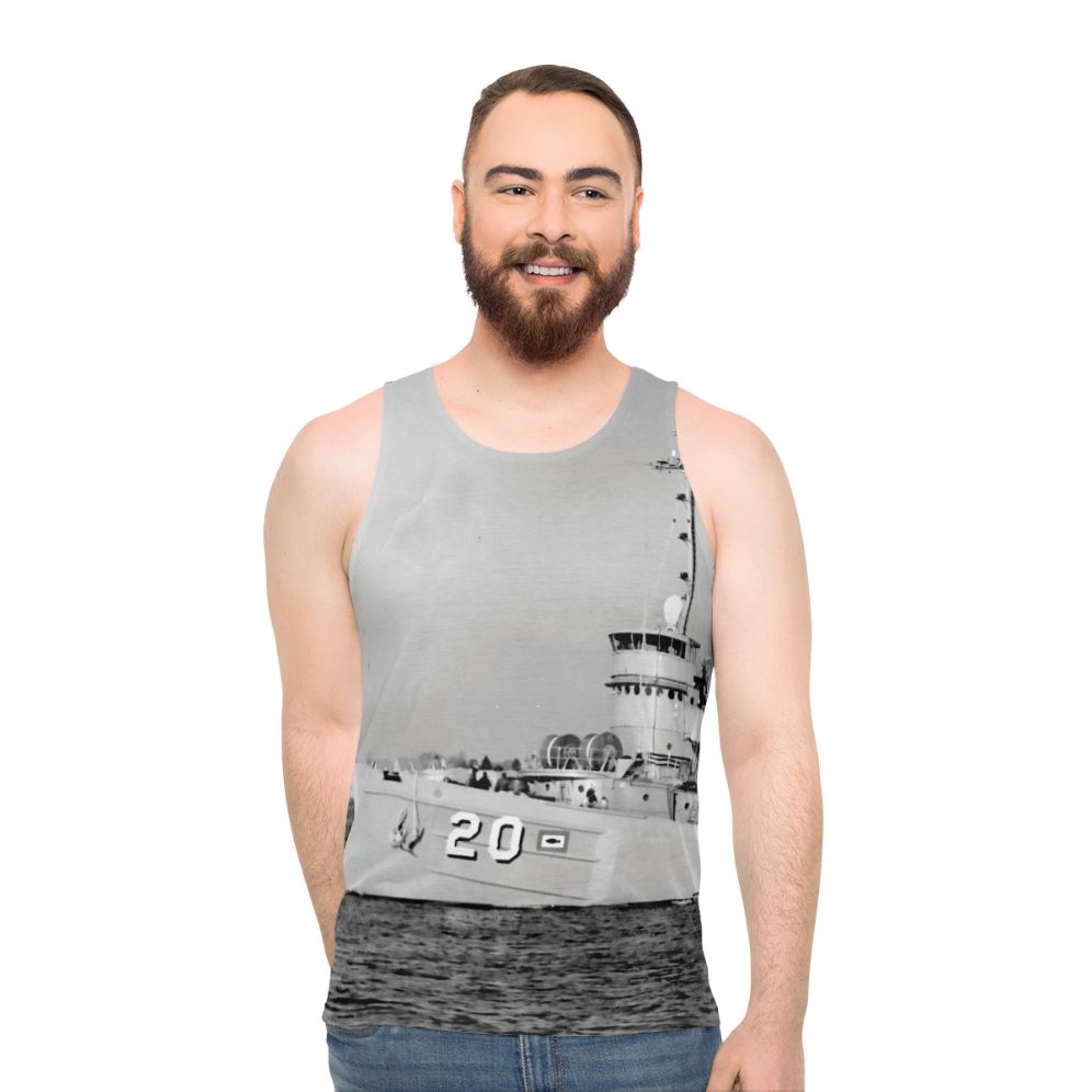 Submarine Rescue Navy Tank Top with USS Skylark ASR 20 Design - men