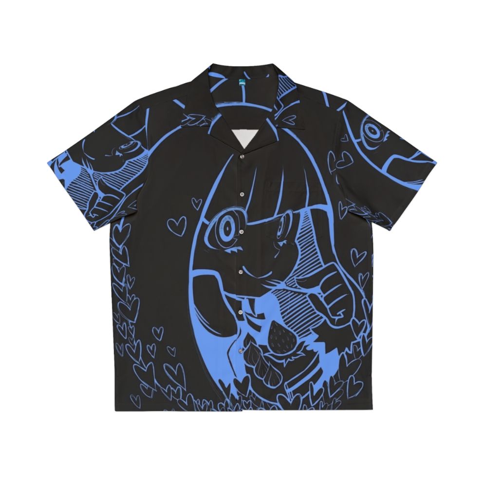 Blue Hearts Hawaiian Shirt - Anime Inspired Casual Wear