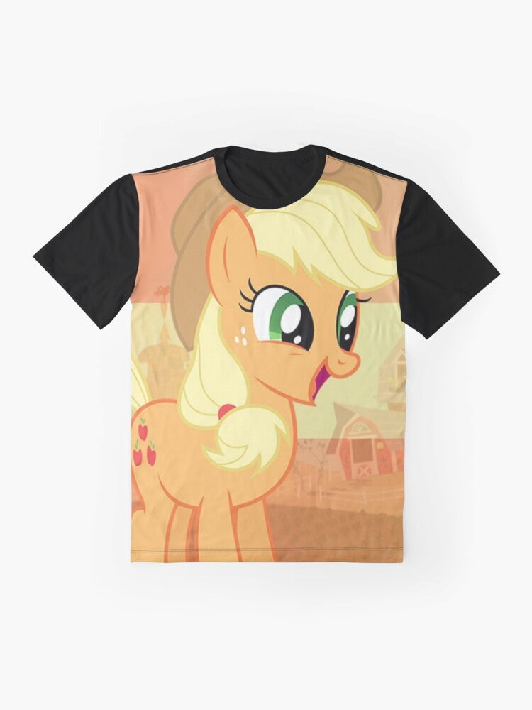 Applejack graphic t-shirt, featuring the My Little Pony character - Flat lay