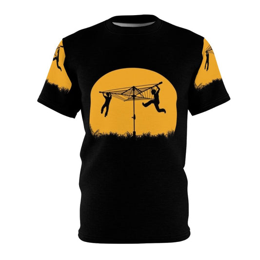 Retro-style t-shirt with a sunset silhouette graphic design