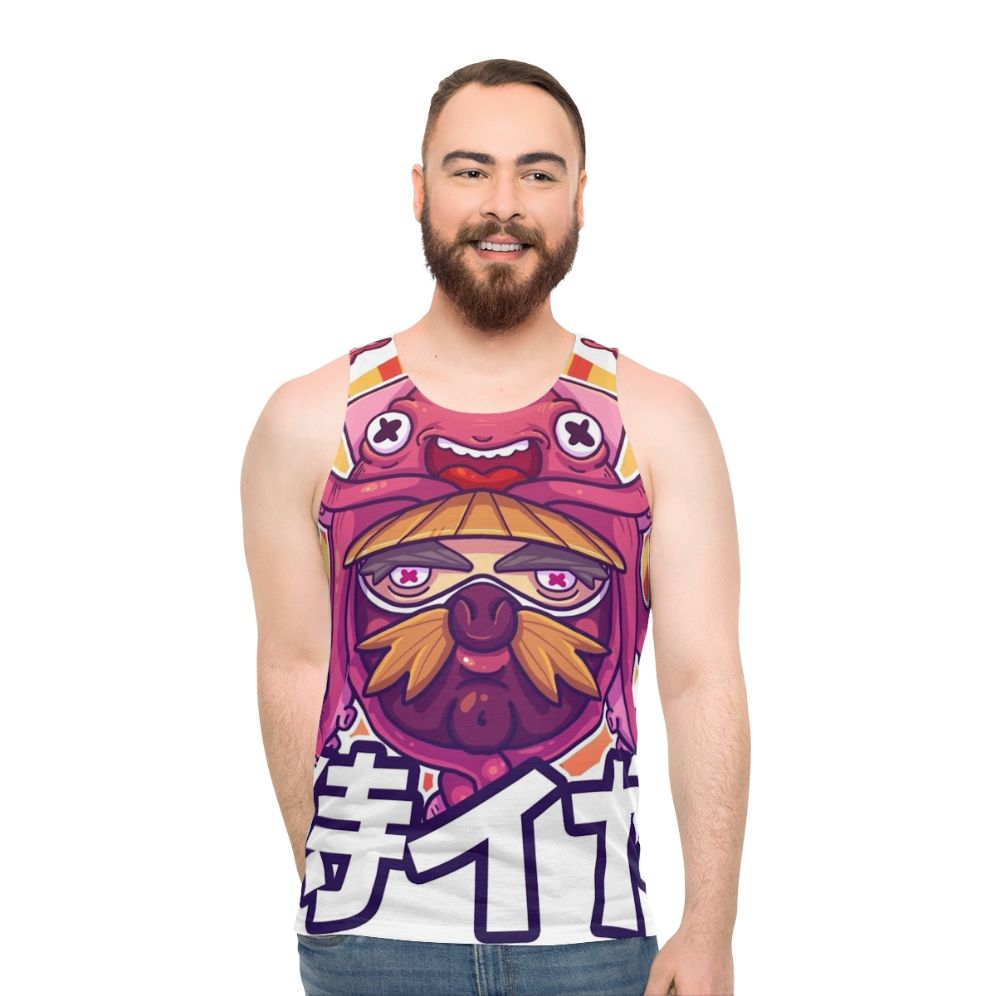 Samurai Squid Unisex Tank Top with Kawaii Design - men