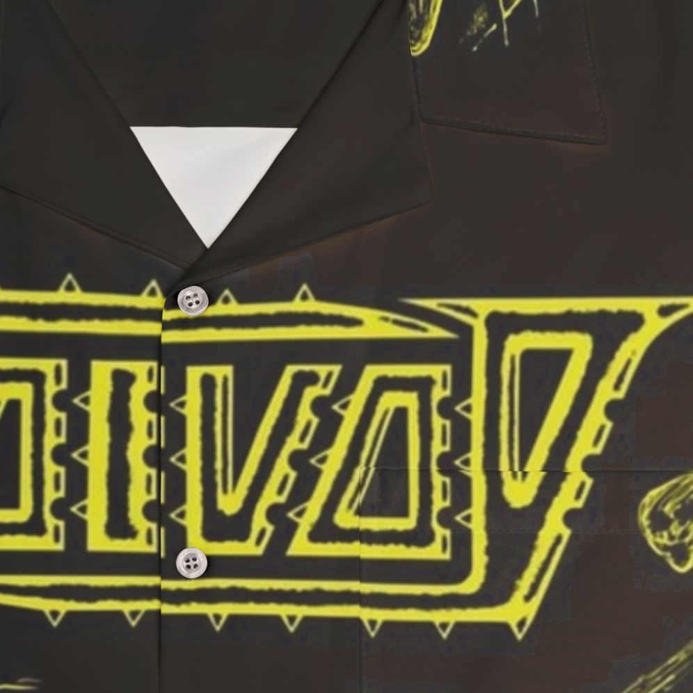 Synchro Anarchy Hawaiian Shirt featuring Voivod album art - Detail