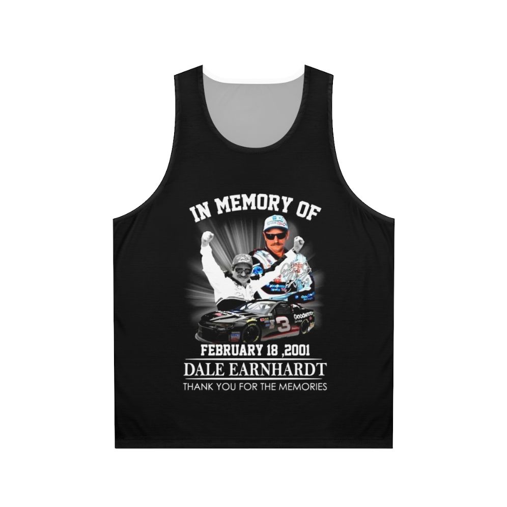 Unisex tank top honoring the memory of NASCAR driver Dale Earnhardt