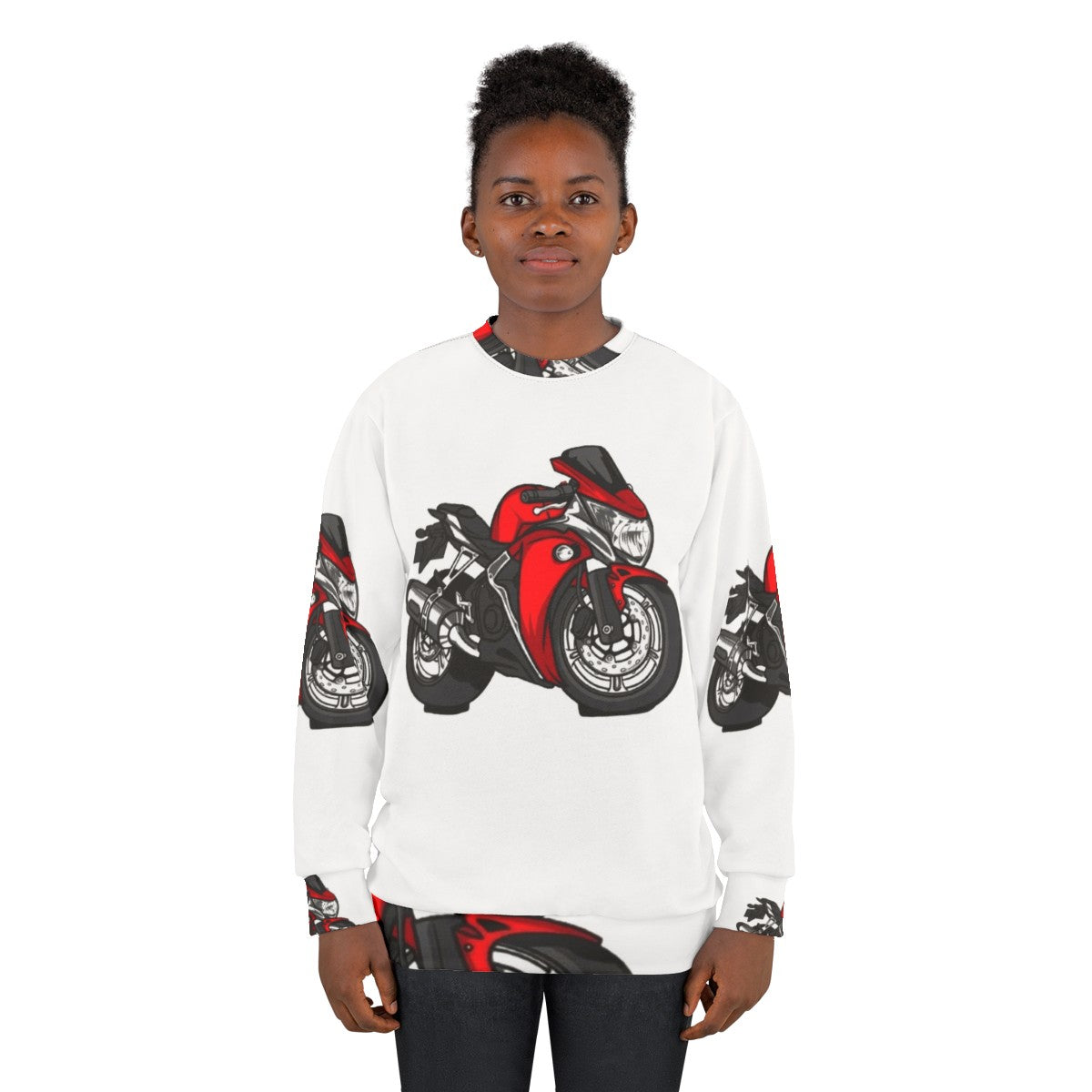 Red Cool Motorcycle Sweatshirt - women