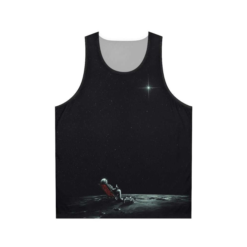 Space-themed unisex tank top featuring abstract cosmic design