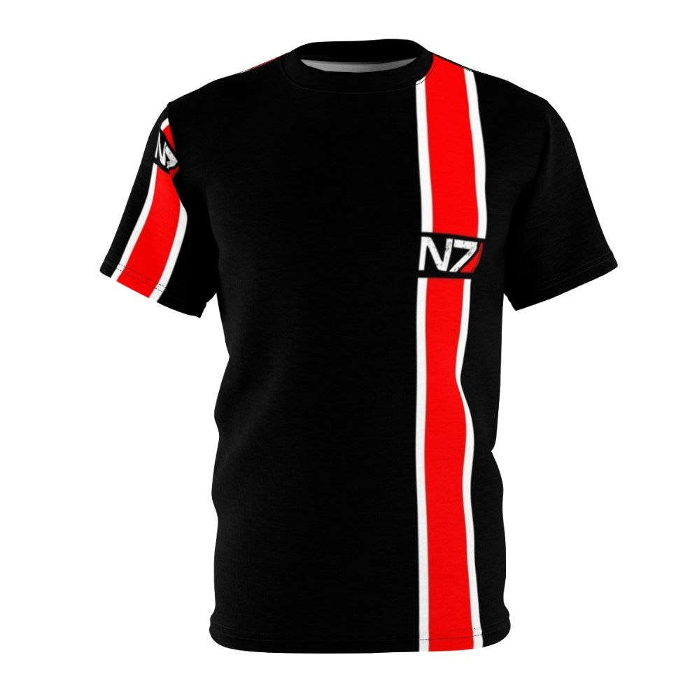 Customizable Mass Effect N7 Armor Stripe AOP T-Shirt for Sci-Fi Gaming Fans