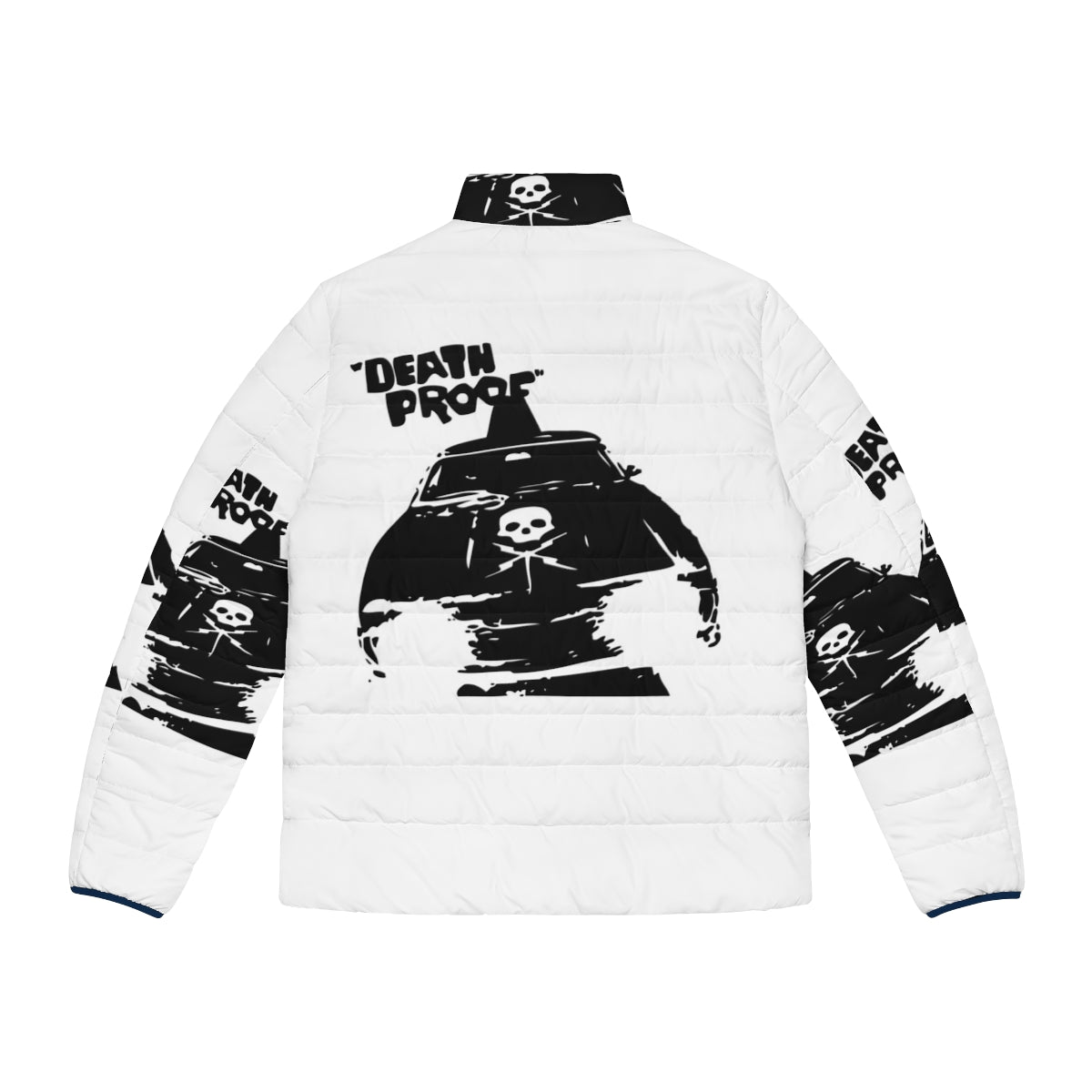 Death Proof Puffer Jacket featuring iconic Quentin Tarantino film branding - Back