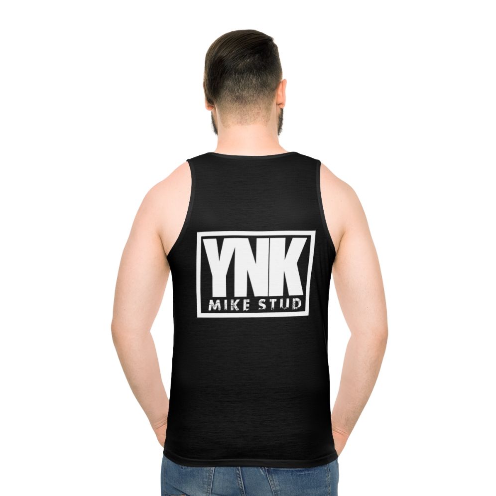 YNK Mike Stud Inspired White Unisex Tank Top - men back