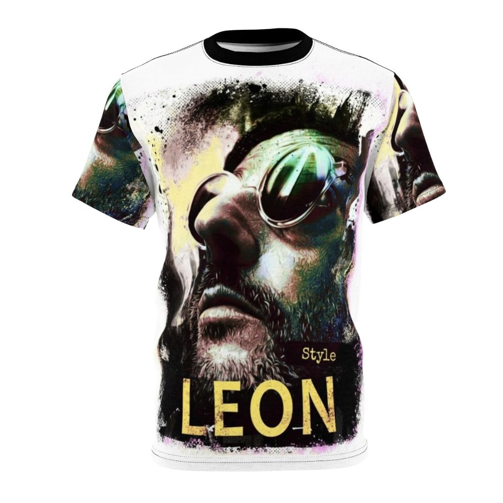 Retro-inspired t-shirt featuring characters from the classic 1994 French action film "Leon the Professional"