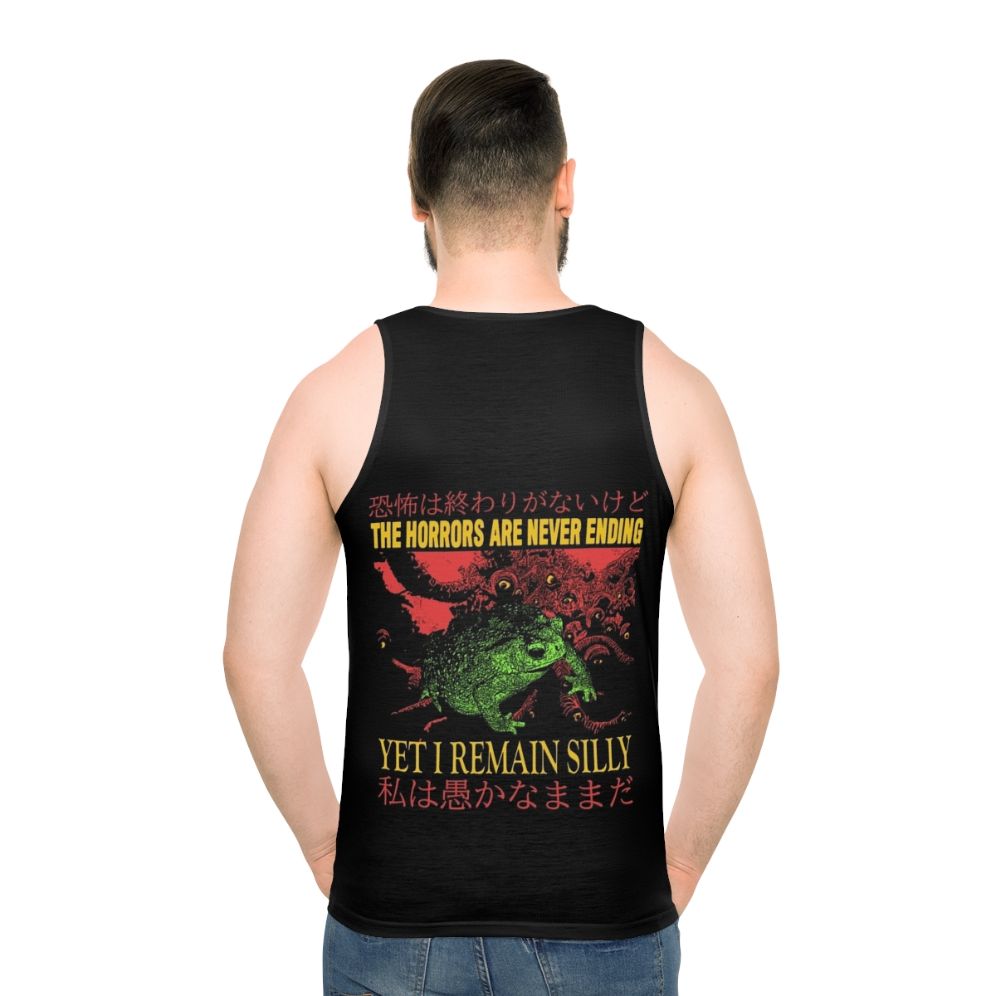 Vintage Japanese Frog Unisex Tank Top - men back