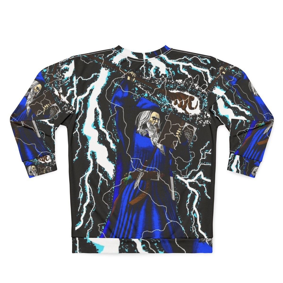 Traditional high fantasy wizard blue sweatshirt - Back