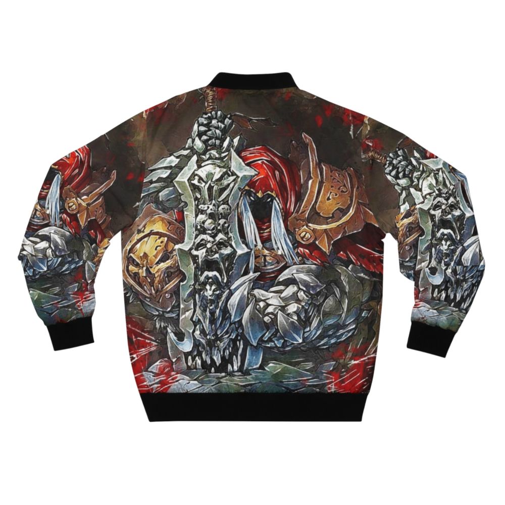 Darksiders War Chaoseater Bomber Jacket - Gamer Apparel featuring the Chaoseater sword from the Darksiders video game franchise - Back