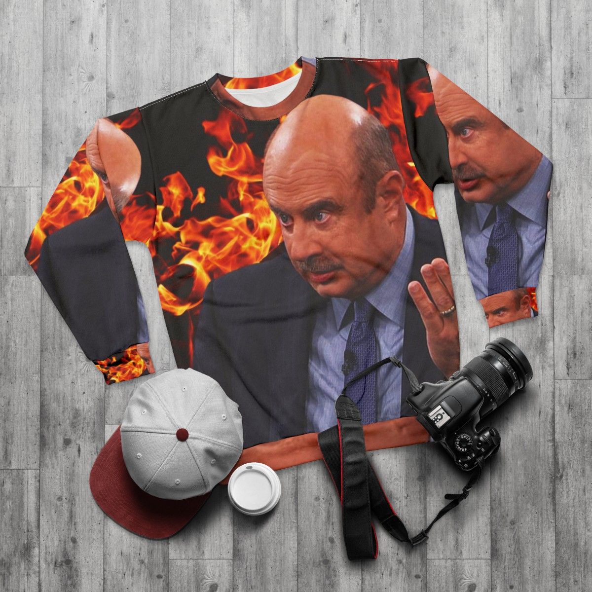 Angry Dr. Phil Photoshop Sweatshirt - flat lay