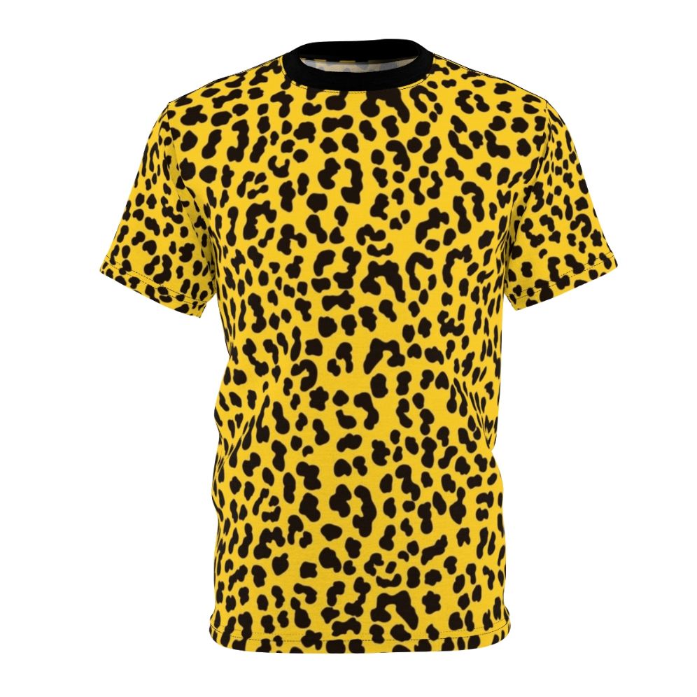 Vibrant leopard print graphic t-shirt with a bold, trendy look