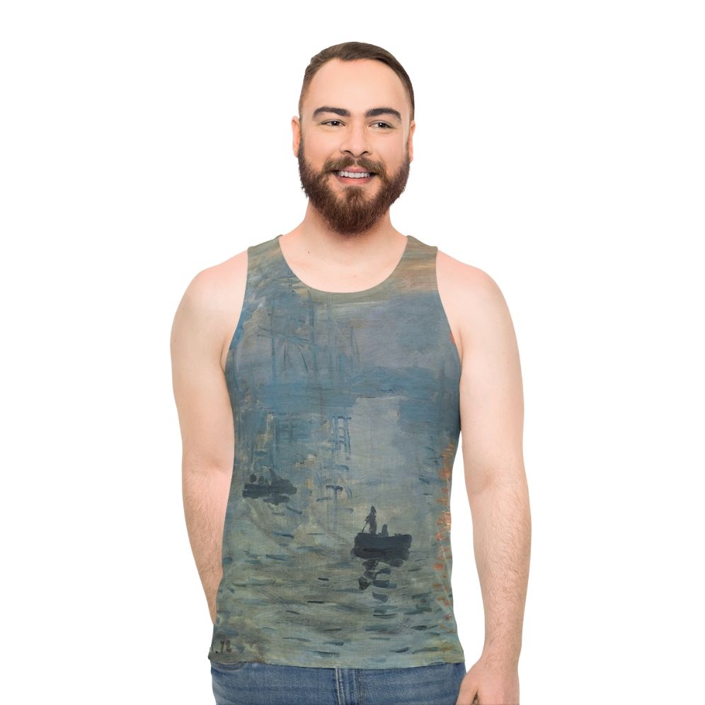 Monet Impression Sunrise Unisex Fine Art Tank Top - men