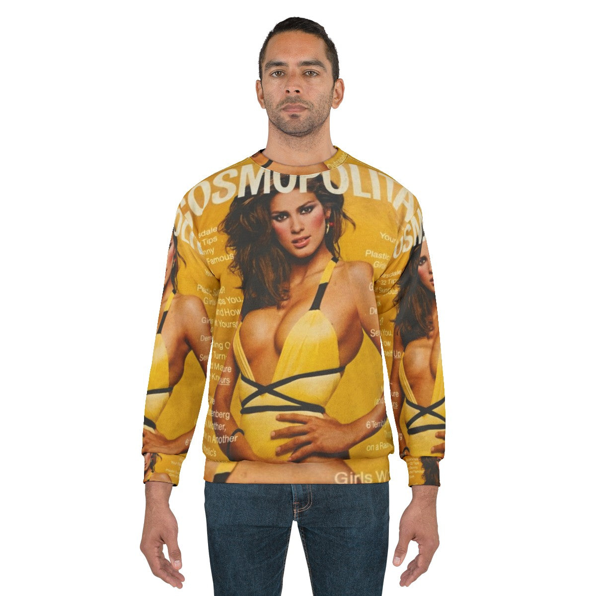 Gia Carangi's famous Cosmopolitan yellow swimsuit sweatshirt - men