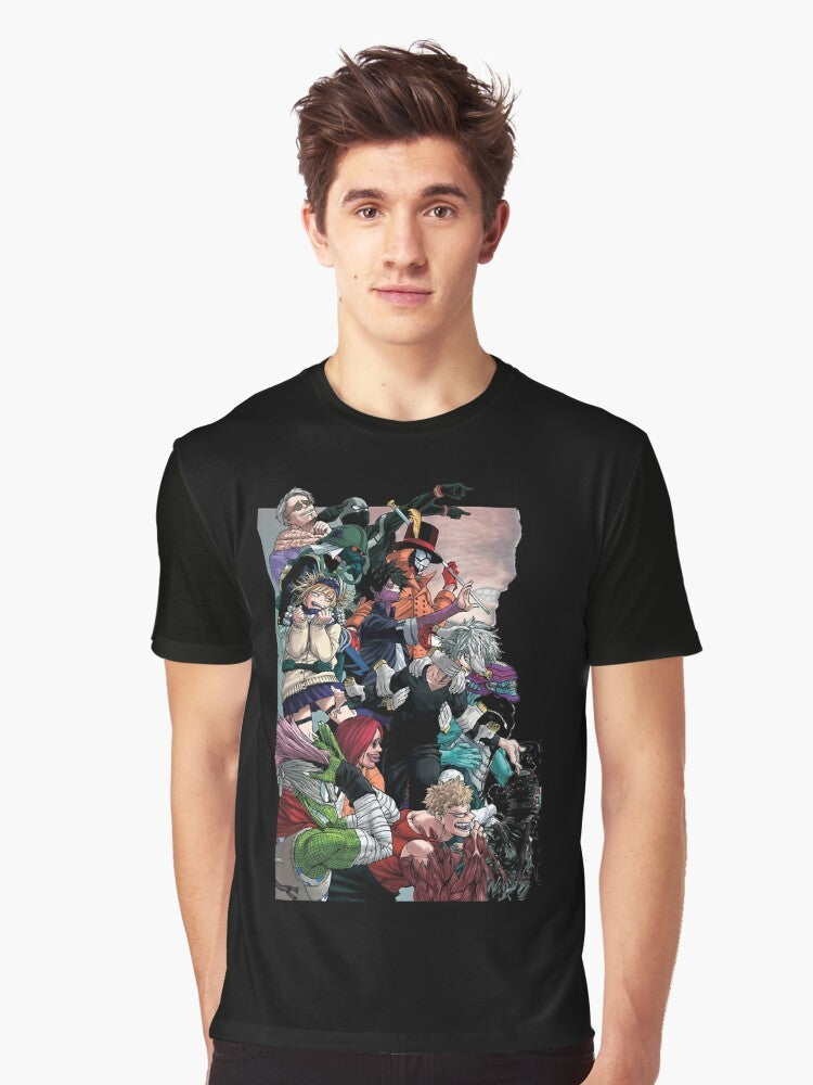 League of Villains graphic anime t-shirt with a bold, stylish design - Men