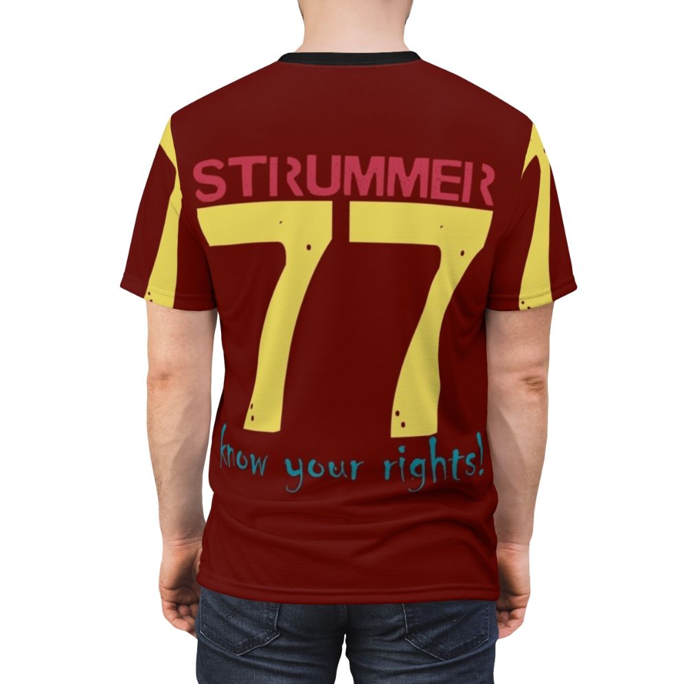 T-shirt featuring artwork inspired by Joe Strummer and The Clash - men back