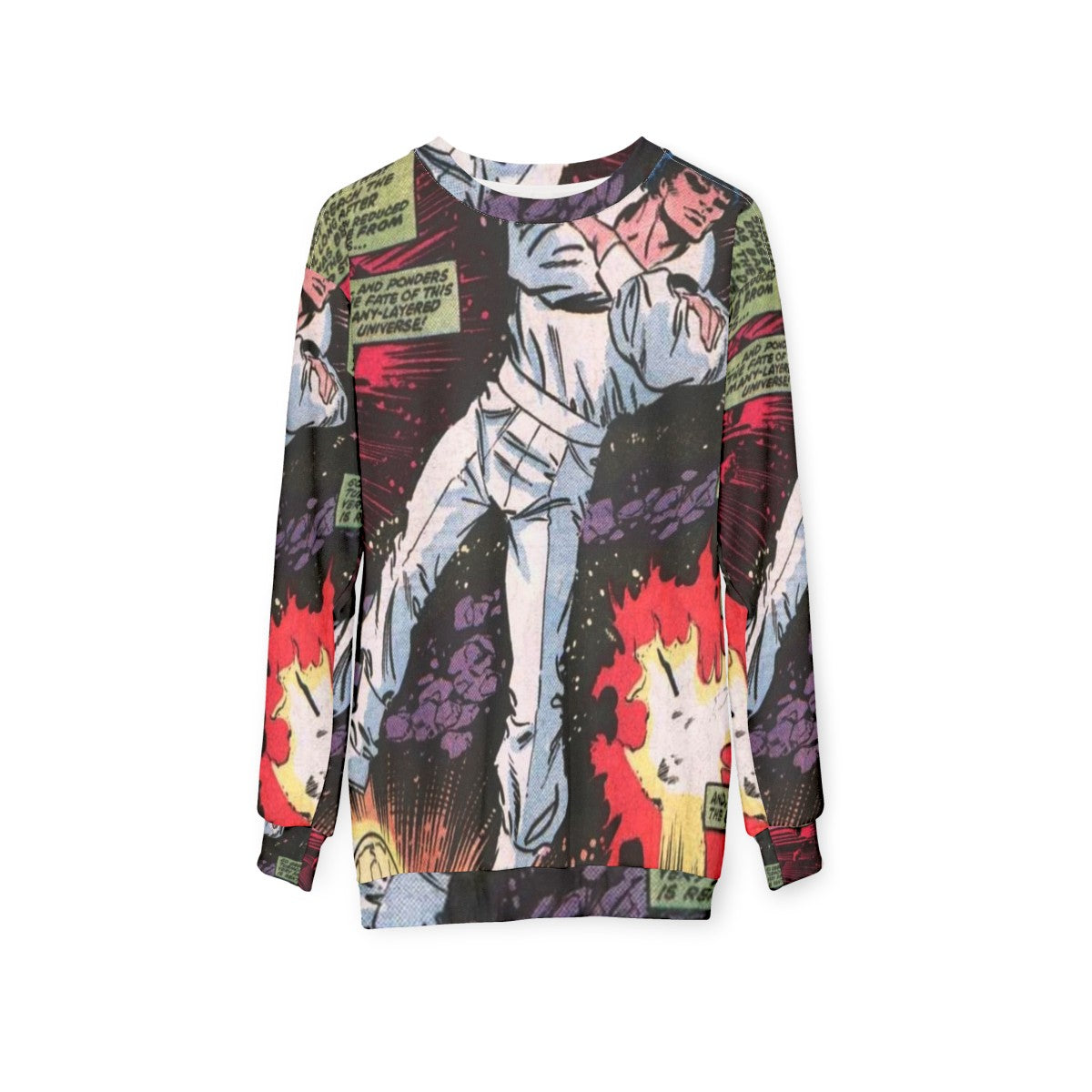 Comic book superhero Beyonder space themed sweatshirt - hanging