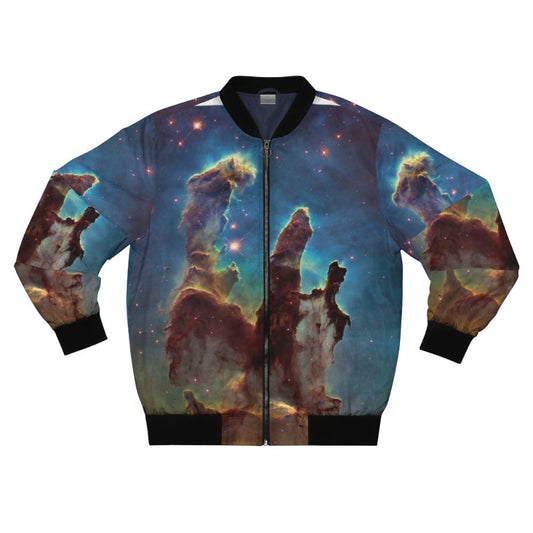 Pillars of Creation bomber jacket featuring a stunning outer space design