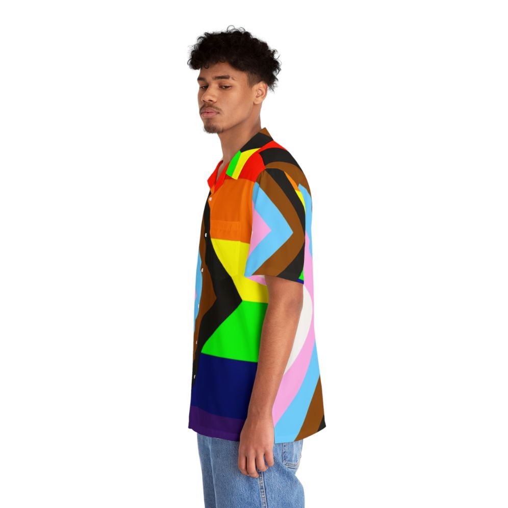 Inclusive Progress Pride Flag Hawaiian Shirt - People Left