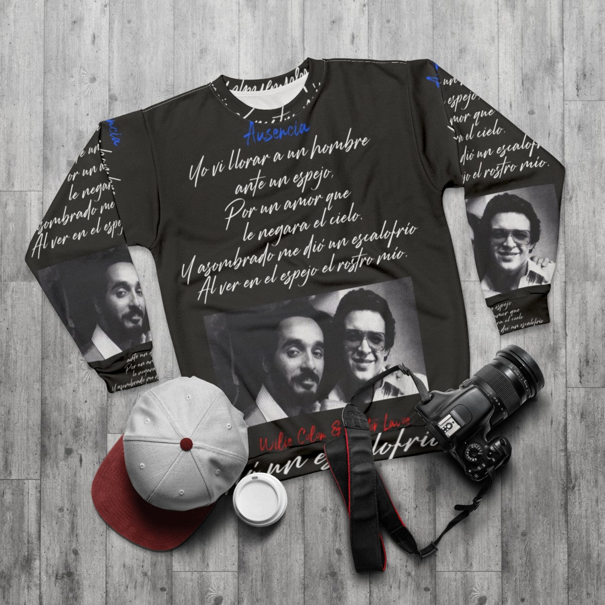 Salsa Legends Willie Colon and Hector Lavoe Ausencia Sweatshirt - flat lay