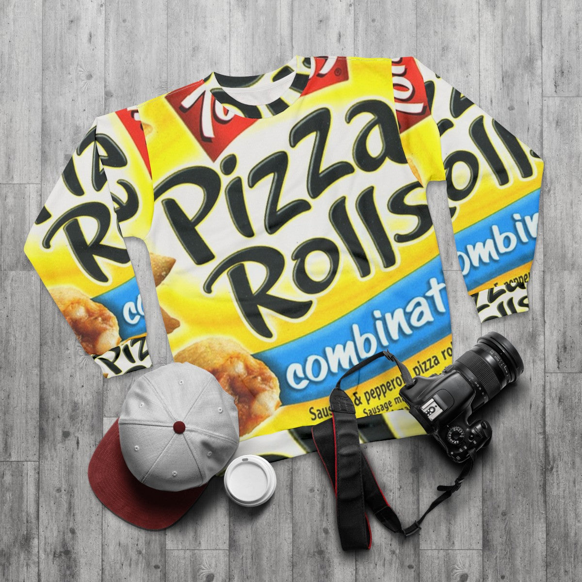 Trendy Pizza Rolls Sweatshirt - flat lay